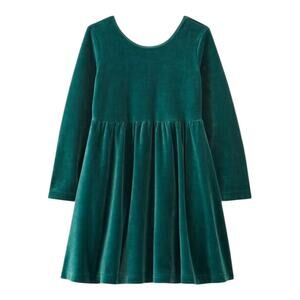 Hanna Andersson Girls Velour Super Soft Skater Dress Juniper Green Size 10